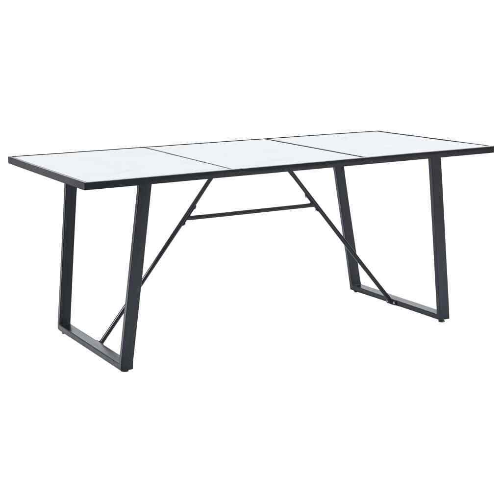 Dining Table White 200x100x75 cm Tempered Glass K9X3 Dining Table White 200x100x75 cm Tempered Glass K9X3
