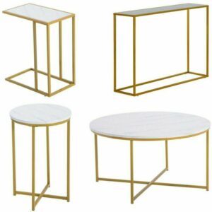 Marble Tea Coffee Desk Garden Living Room Modern Furniture C-Side/Round/Square