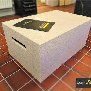 Handmade Polished White Quartz Coffee Table - Plinth - Box Table - Solid Stone