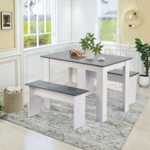 Artificial Marble Dining Table & Chairs Set Save Space Home Kitchen Dining Room
